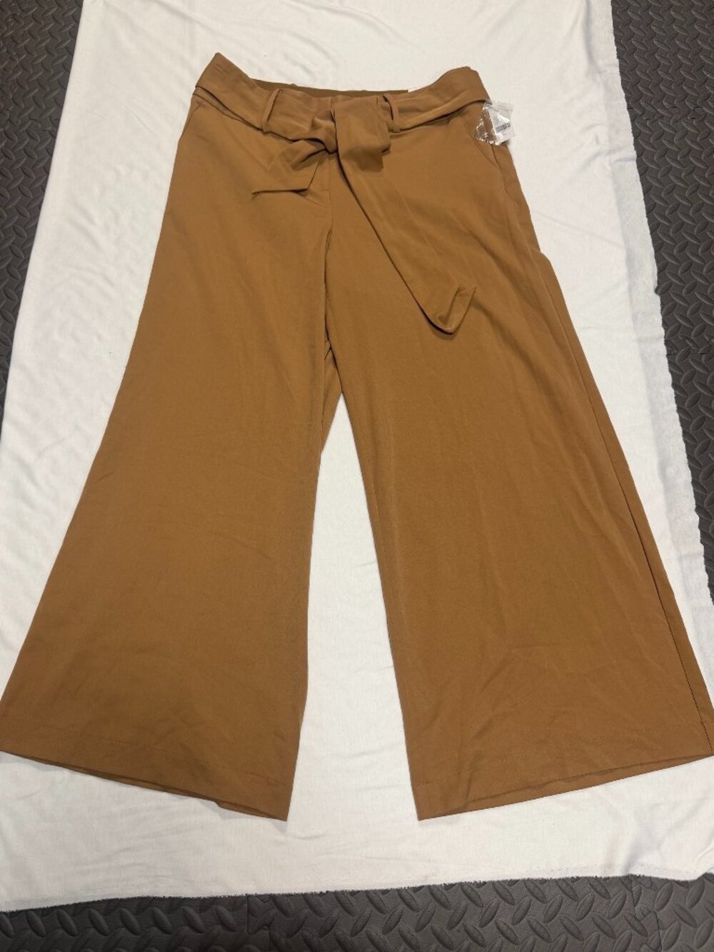Lane Bryant Pants 16R NWT Wide Leg High Rise Belted Comfort Waist Brown Plus